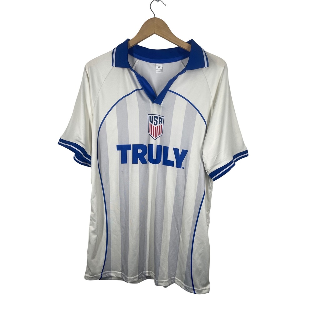 Truly Hard Seltzer USA Soccer Jersey Mens Medium White Blue Believe 26 Promo Top